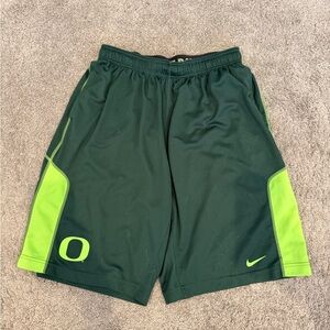 Nike Dark Oregon Green and Lime Men's Athletic Shorts